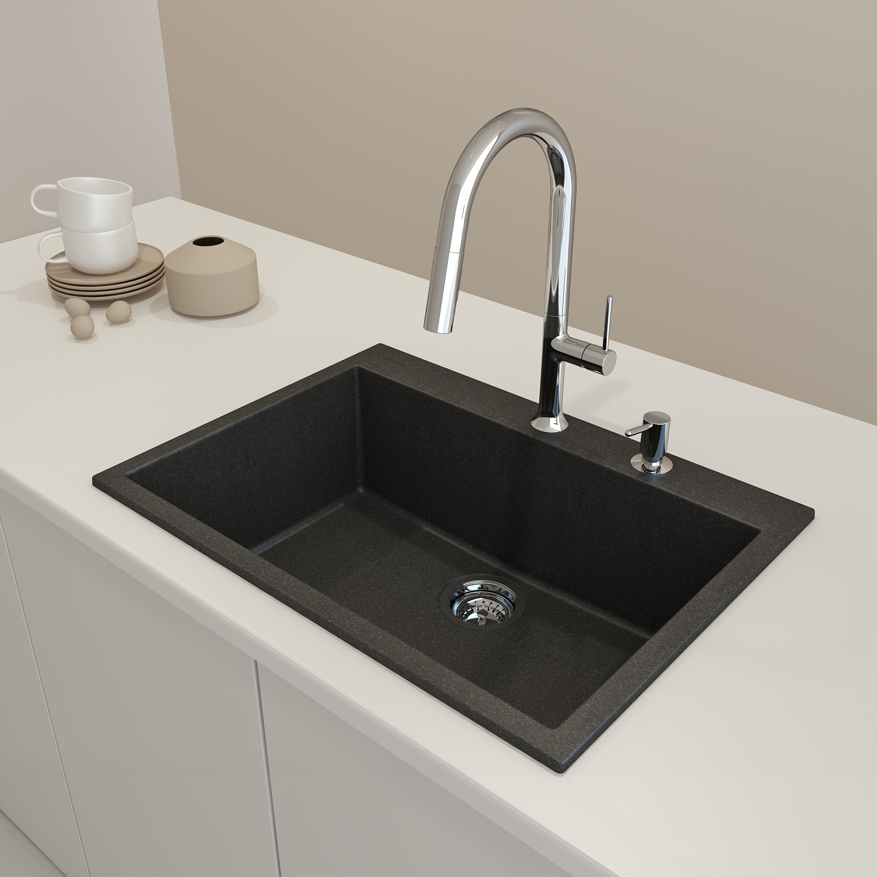 BAVENO LUX 34 with Covers Hideaway Undermount/Drop-In Granite 34 with HPL  Covers 1616-504-0126HP - BOCCHI